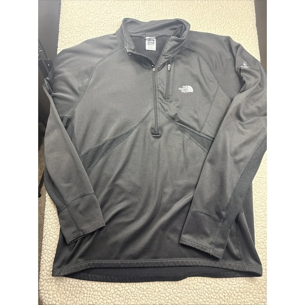 North Face Flight‎ Series Black 1/2 Zip-Up Fleece Pullover Men's Large Nice EUC